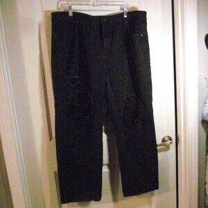 WOMENS SIZE 3XL BLACK SHEIN CURVE DISTRESSED JEANS
